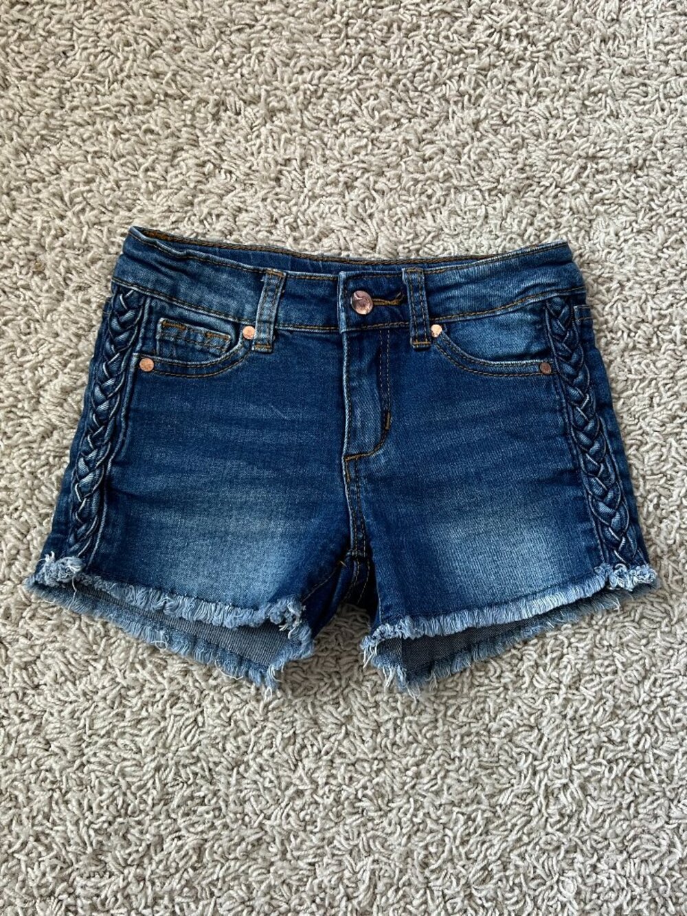Joe's Jeans Kids Denim Shorts Braided Sides Size 6